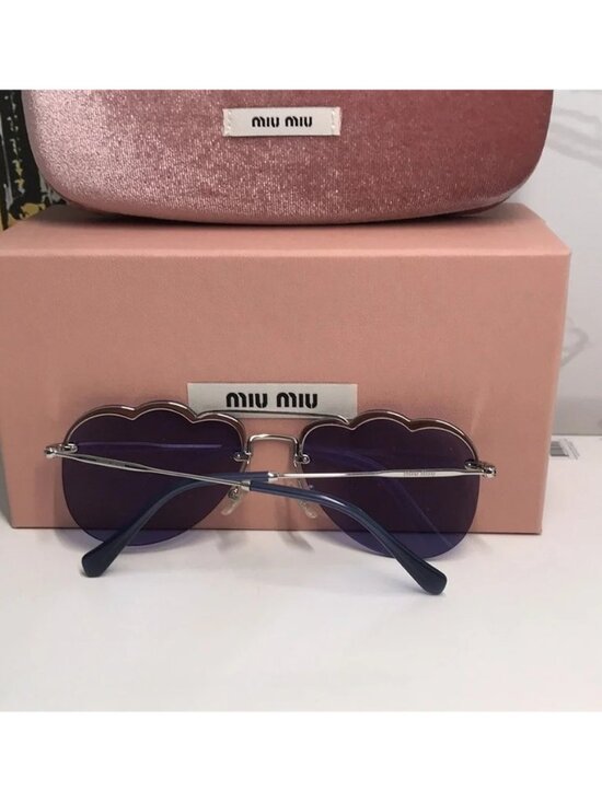 New Authentic Miu Miu Blue Cloud Sunglasses MU56U main image 11